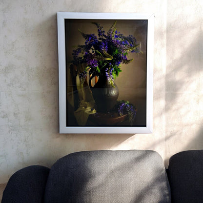 Lupines floral vase Frame 30x40