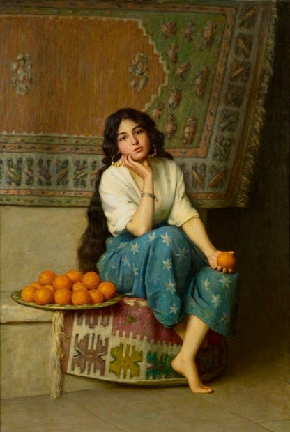 The orange seller by Enrique Serra Frame 30x40